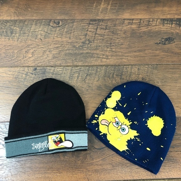 2 Nickelodeon SpongeBob Hats - Youth Size 4-16 - Picture 1 of 10